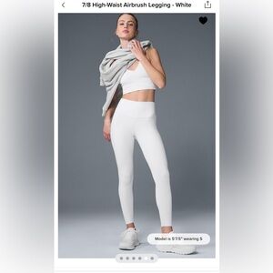 Alo yoga 7/8  High-Waisted airbrush Leggings- white